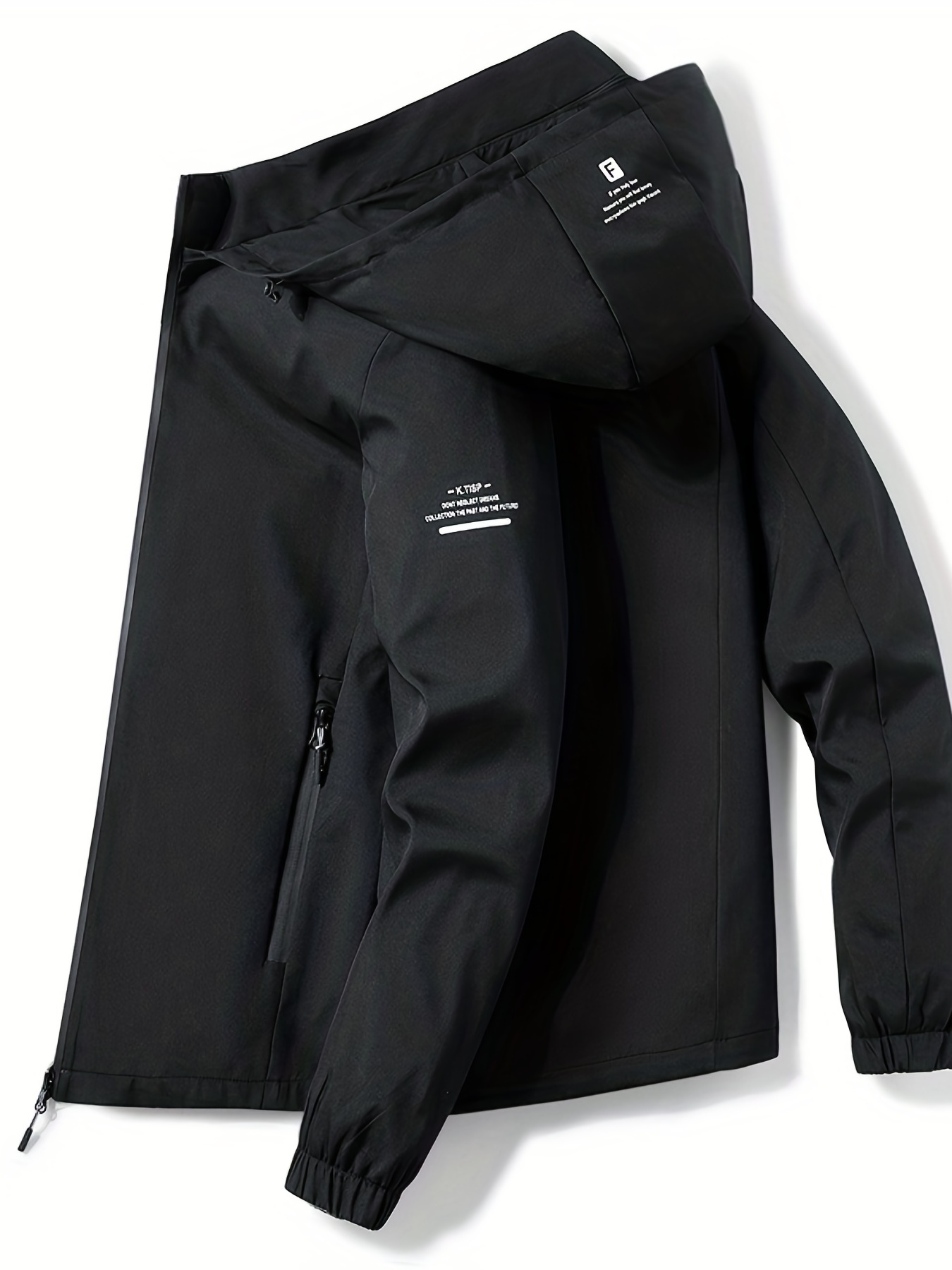 mens soft shell hooded jacket casual windproof waterproof zip up detachable hood comfy jacket for outdoor
