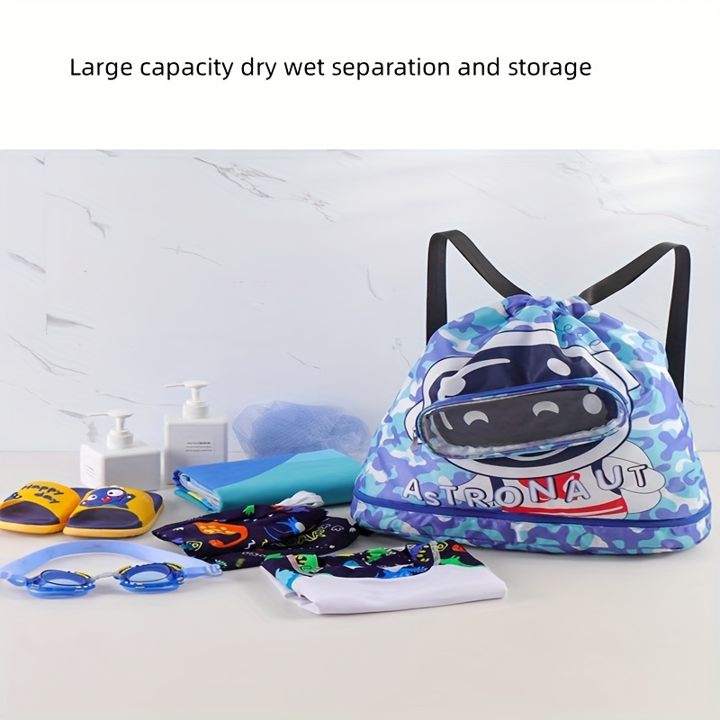 

Large Capacity Dry Wet Separation Swimming Bag, Waterproof Storage Bag For Men And Women, Portable Cute Cartoon Sports Bag For Outdoor Beach Holiday