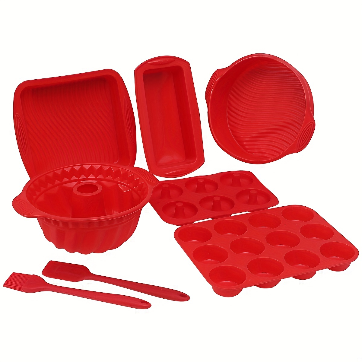 8pcs Nonstick Silicone Baking Pans Set Includes Bread Loaf - Temu