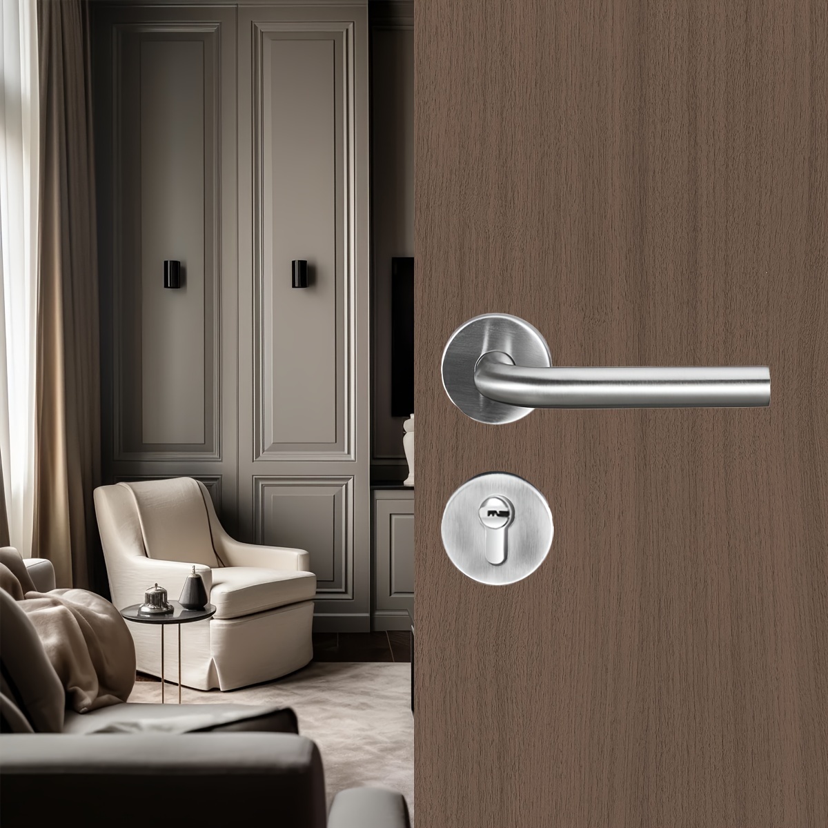Keyless Privacy Door Lock Hardware Modern Interior Door - Temu