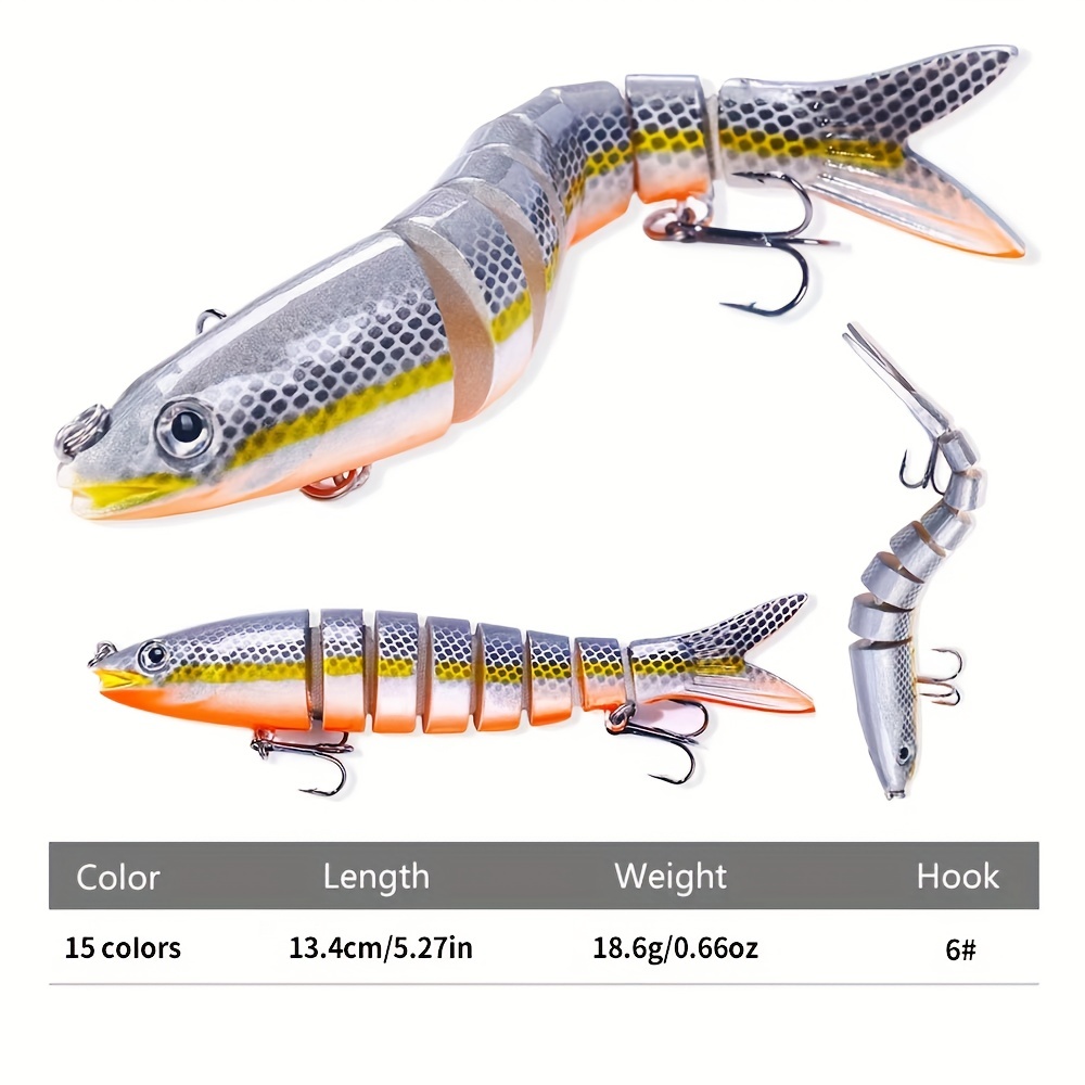 2023 New Fishing Lures for Bass Perch Saltwater Multi Jointed Swimbait  Fishing Gear Hard Baits Freshwater Trout Crappie Lifelike Slow Sinking  Bionic S