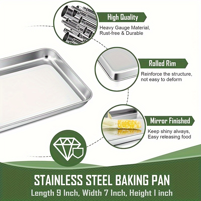 Stainless Steel Baking Sheet And Drain Tray, Barbecue Grilling Tray With  Cooling Rack, Oil Drain And Vegetable Preparation Tray, Small Baking Tray  With Rack Set, Rust Proof, Deformation Resistant, Easy To Clean