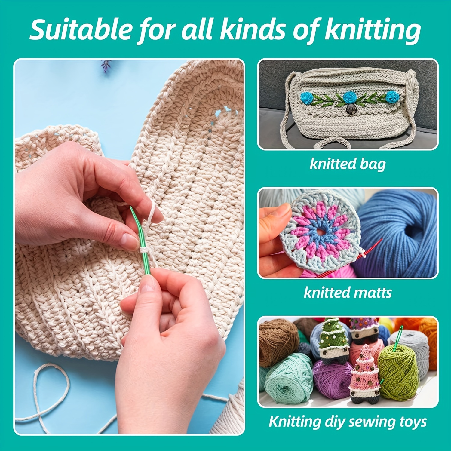 2PCS Set Crochet Needle Tapestry Knitting Hook Knitwear Sewing