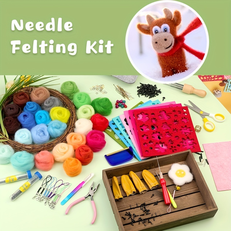 Needle Felting Kit Wool Roving 45 Colors Needle Felting - Temu
