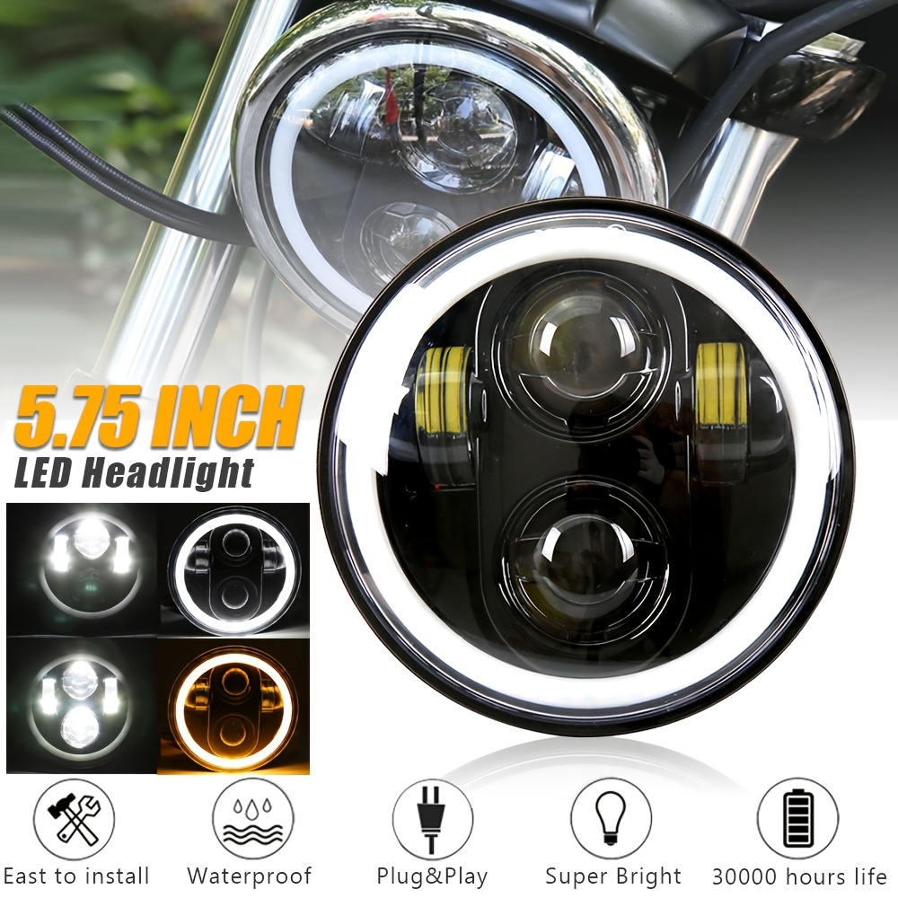 for Harleys-Davidsons Road Glide 5.75 5 3/4 Inch led headlight 12V 24V  headlamp with halo angel eyes