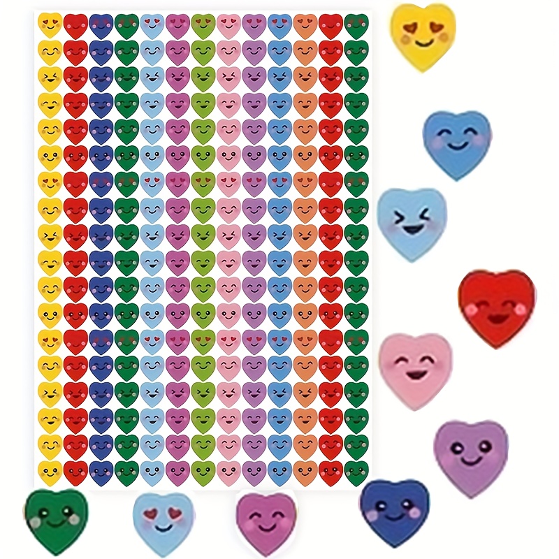 Happy Heart shaped Stickers Colorful Heart Stickers Self - Temu