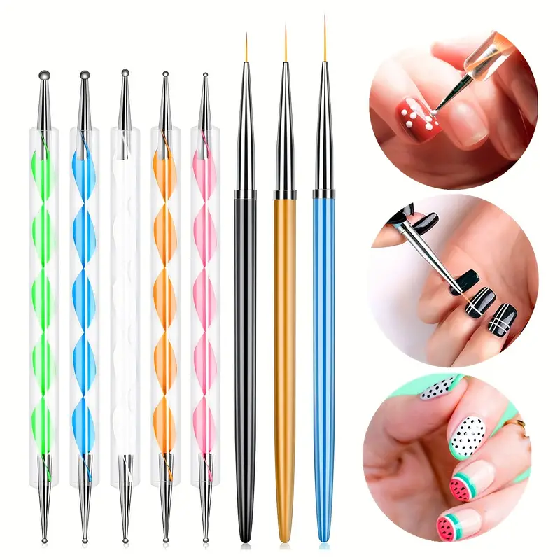 Dual end Nail Silicone Brushes Nail Art Dotting Pens - Temu