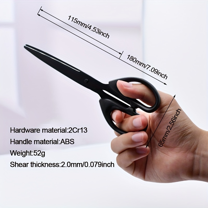 Black Blade Office Scissors Household Portable Scissors Non - Temu