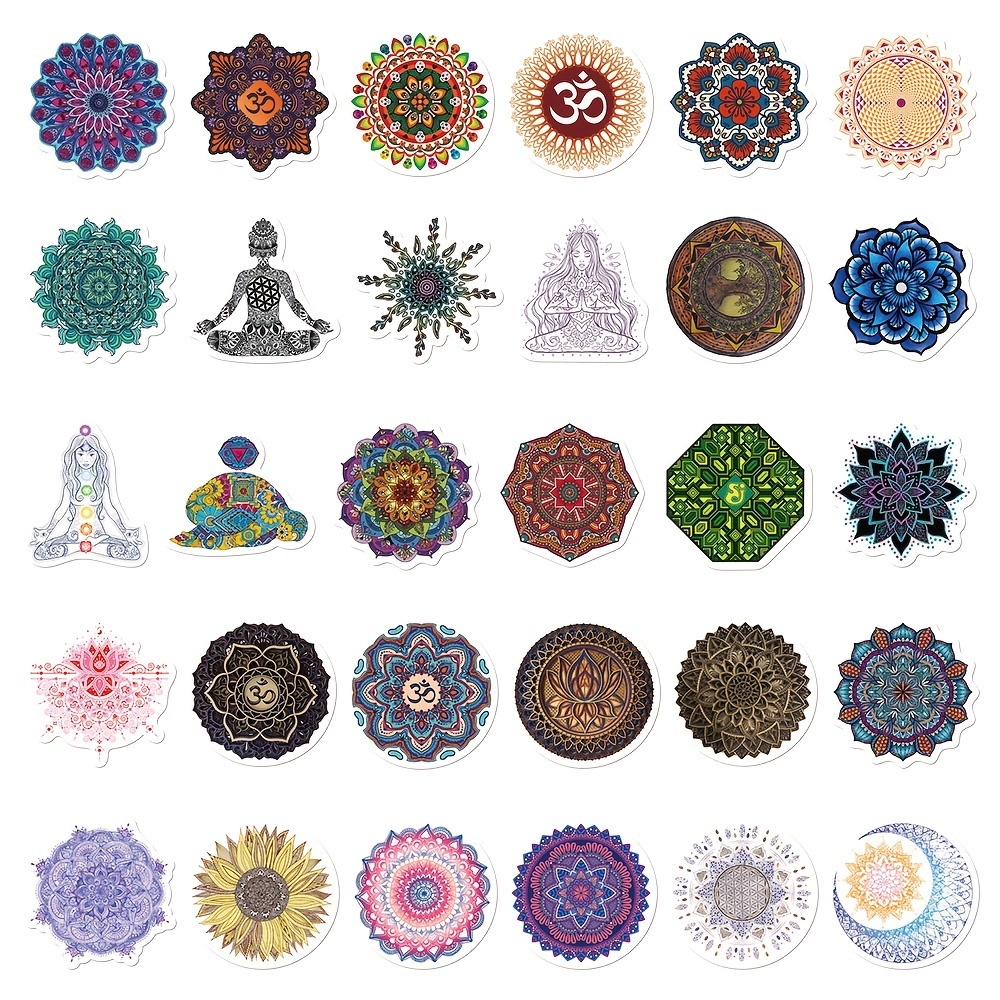 Mandala Stickers Waterproof Mandala Stickers For - Temu