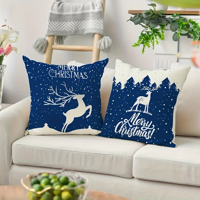 Christmas Linen Throw Pillow Case, Square Cushion Case, Decorative Pillow  Cover For Living Room Bedroom Couch Sofa, Home Decor Room Decor Party Decor  Single-sided Printed (no Pillow Insert) - Temu