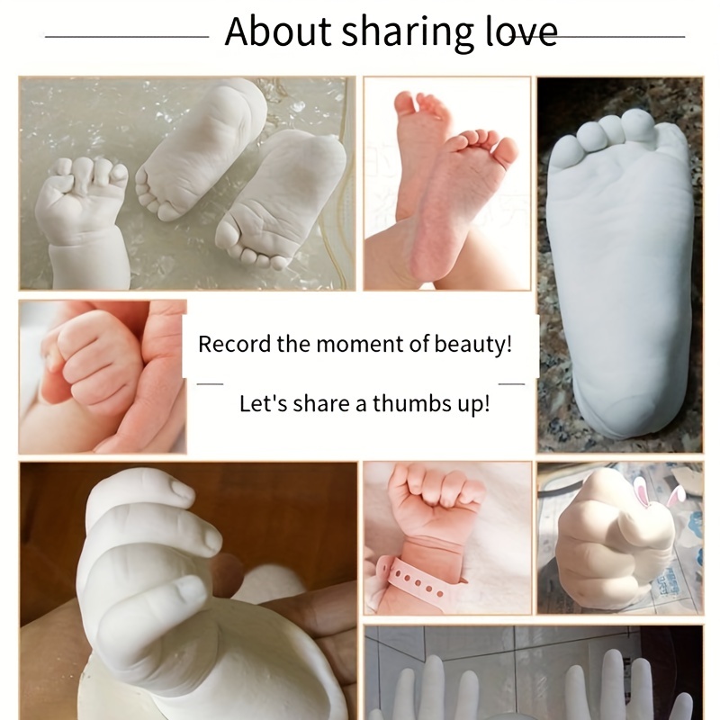 Kit de fundición de manos y pies de bebé con marco LOVE, huella de
