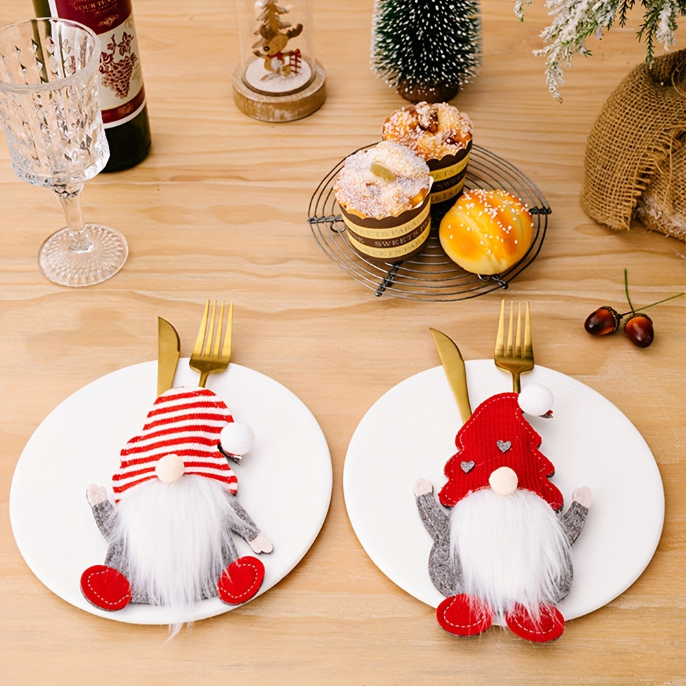 3pcs Gnomos Porta Cubiertos Bolsillos Cubiertos Navidad - Temu Chile