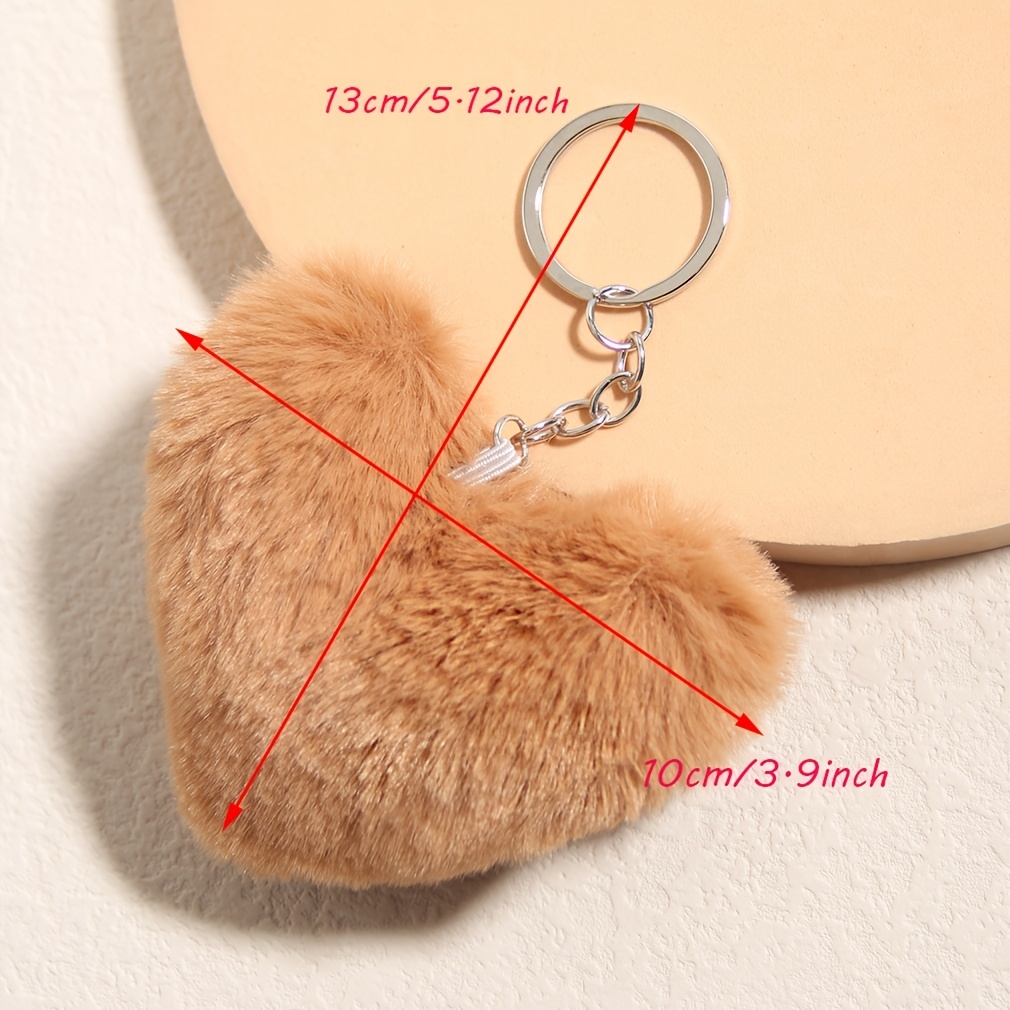 Faux Fur Heart Key Chains, Rings & Finders for Women