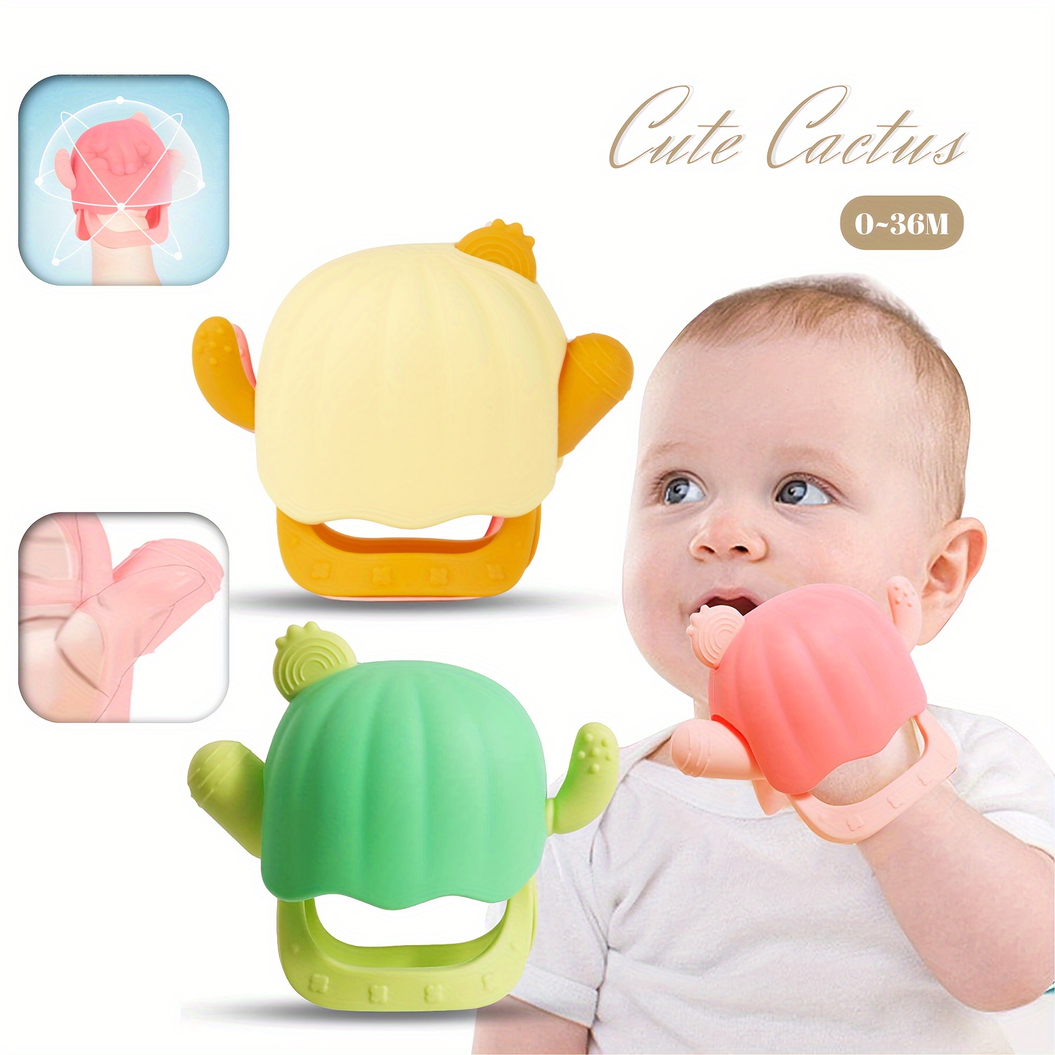 COZYPANDA Baby Teether, Teething Toys for Babies 0-6 Months, Never Drop  Baby Teething Toys, Silicone Teether Toys, Infant Toys, Teething Pacifier