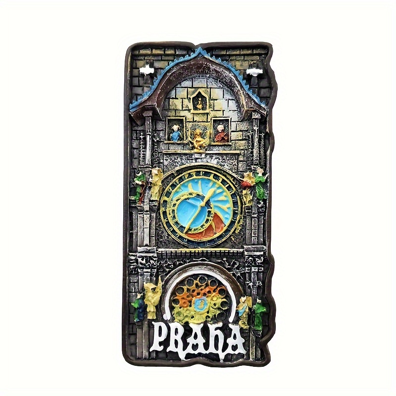 Czech Prague Travel Souvenir Creative Clock Tower Architectural Decoration Craft Magnetic Refrigerator