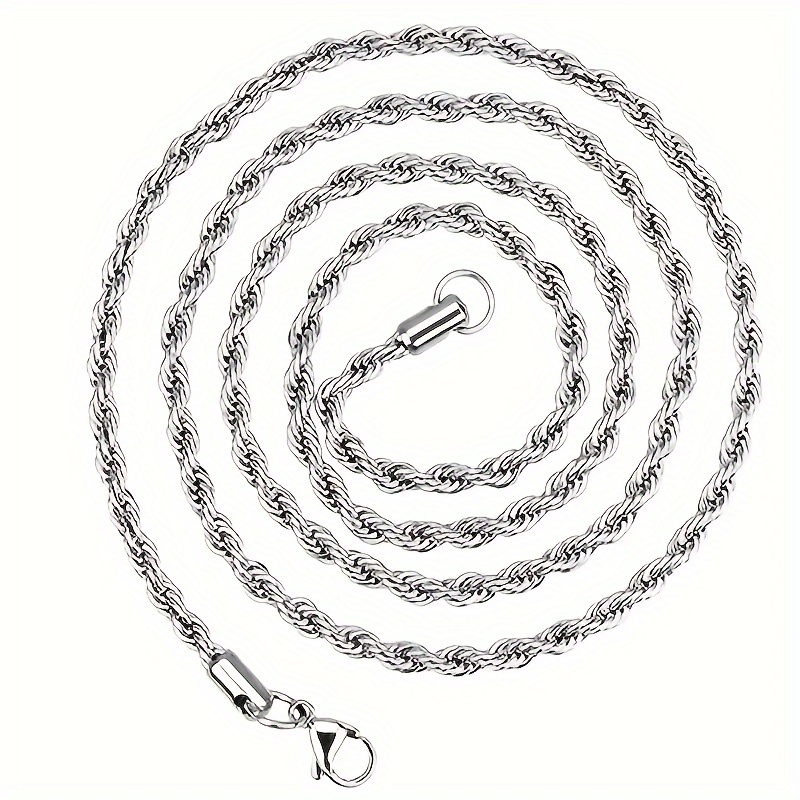 E-shop 1 Stück Verdrehtes Titanstahl-Halskette Persönlichkeits-Trend Halskette Modischer Schmuck Accessoires für Männer Frauen