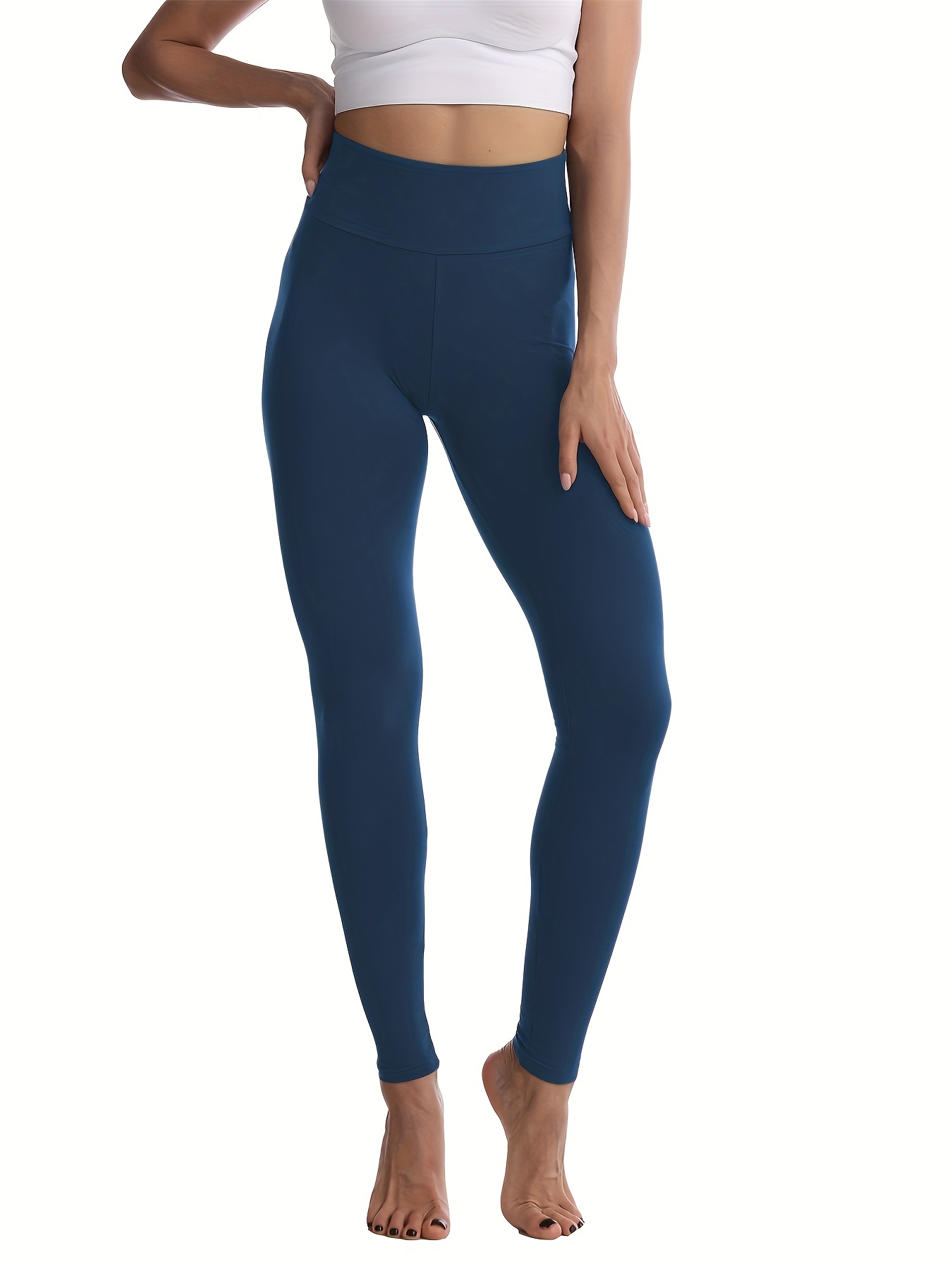  Navy Blue Plain Yoga Leggings for Women High Waist Tummy  Control Tights Butt Lifting Leggings with Pockets X-Small : Clothing, Shoes  & Jewelry