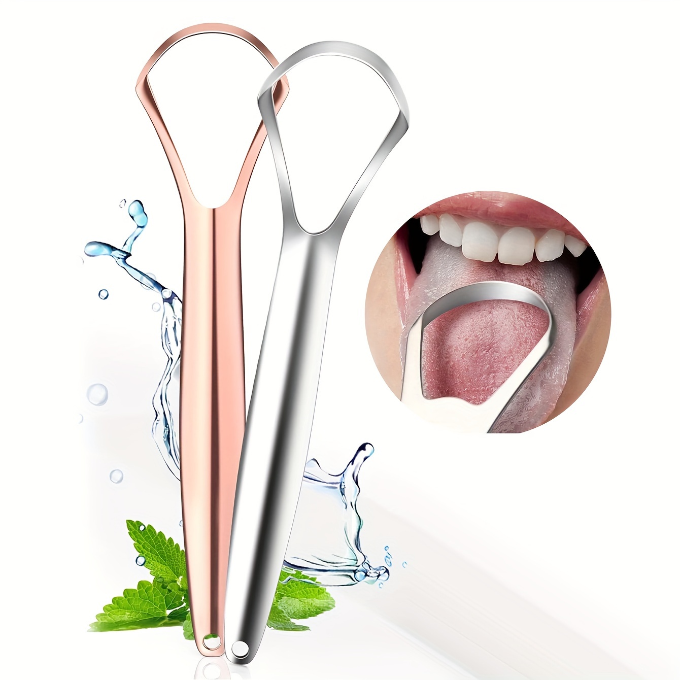 

2pcs Tongue Scraper, Tongue Coating Scraper, Fresh Breath For Oral Care, Tongue Cleaners, Tongue Cleaning Tools For Adults