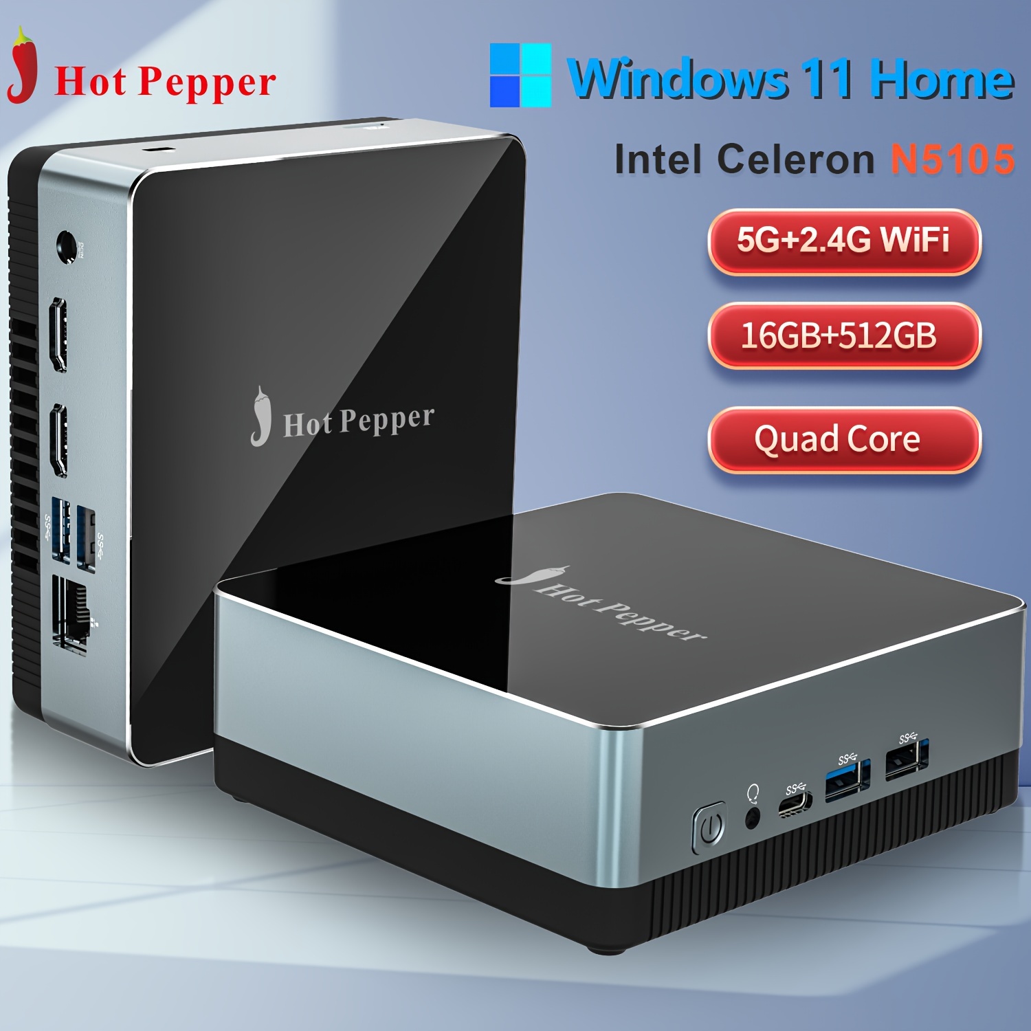 Hot Pepper MC10 Mini PC Windows 11 Pro Mini Desktop Computer Intel User  Guide