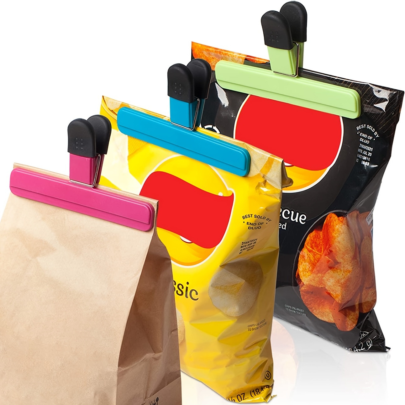 Chip Clips, Food Clips, Plastic Heavy Duty Air Tight Seal Clamp, Assorted  Colors For Coffee Potato Freezer Food Bags, T-shaped Food Clamps For Kitchen  Travel Camping - Temu