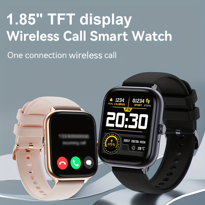 Smart Watch, Newest 1.85 TFT HD Display Smart Watch with Receive & Dial,  Smart Watch for Android iPhone with Pedometer, Fitness Tracker, Heart Rate