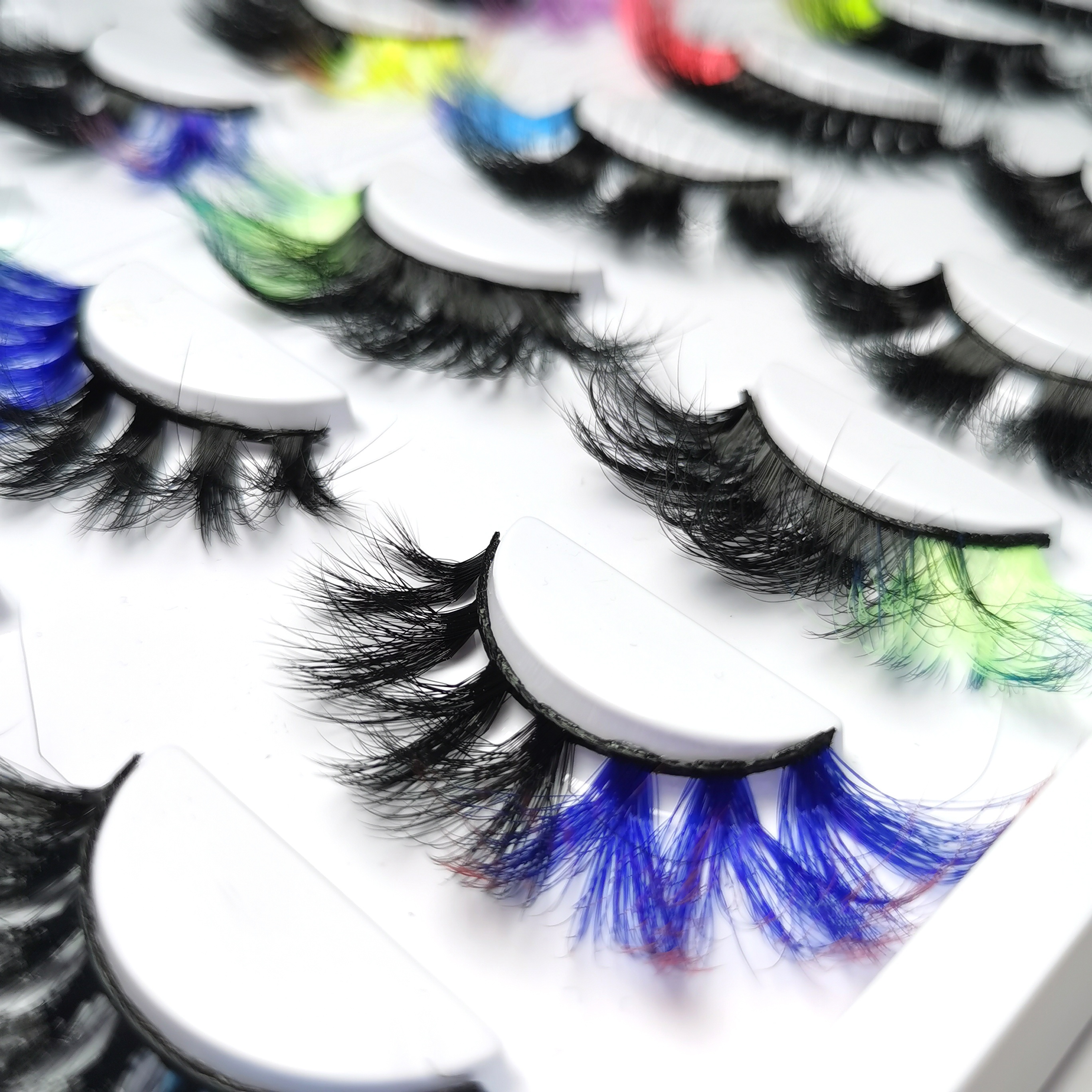 Sparkle Color Faux Mink Eyelashes Simulation Thick Colored - Temu