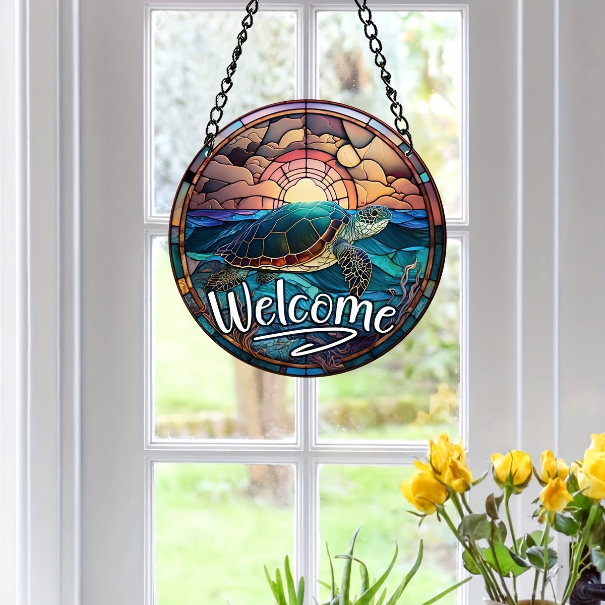 Sea Turtle Decor Window Hanging Turtle Suncatcher Garden Temu