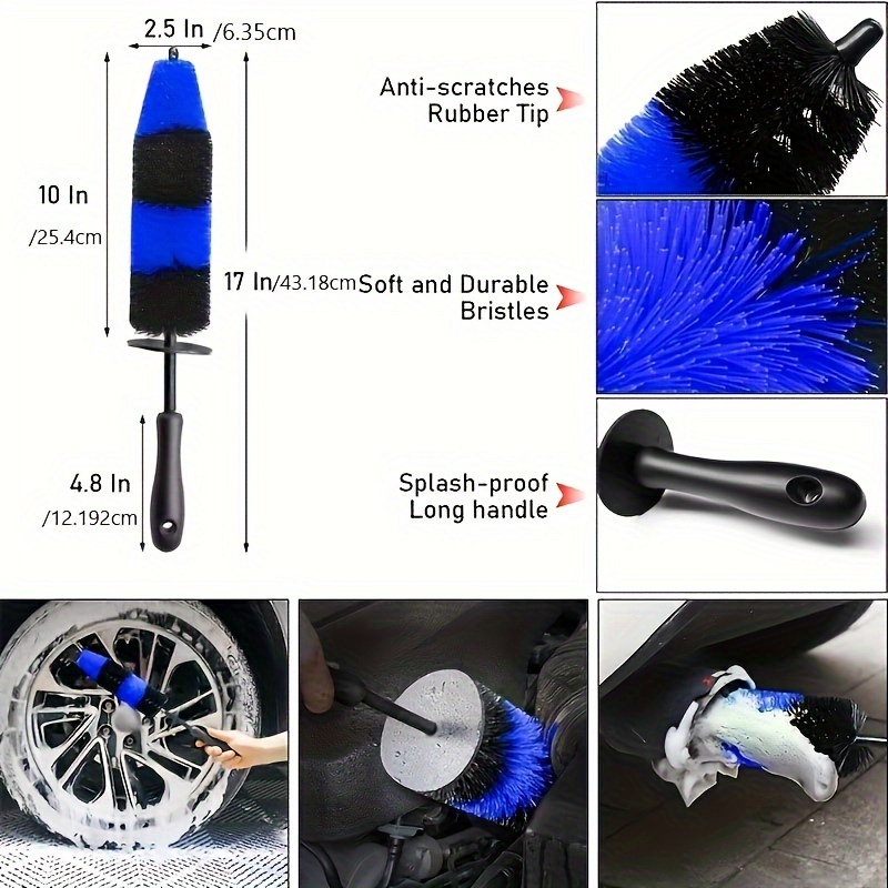 Car Wheel Brush Kit Car Detail Kit Includes Soft Wheel Brush - Temu