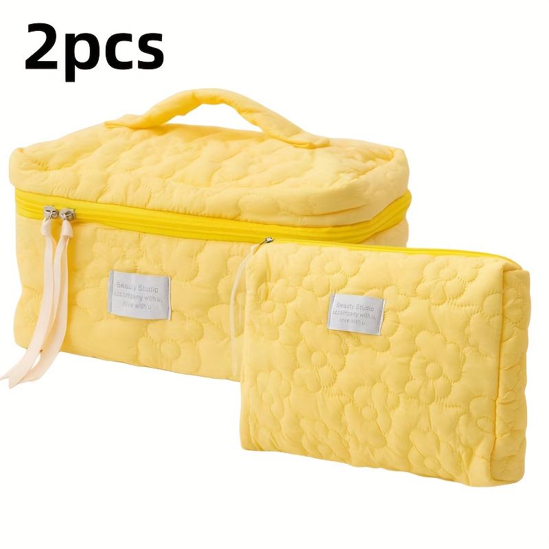 Yellow Quilted Makeup Bag – Peachpuff Studios