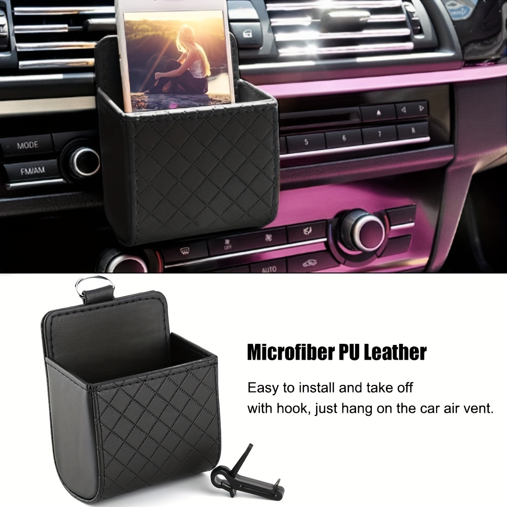 1pc car auto seat back interior air vent cell phone holder pouch bag box tidy storage coin bag case organizer with hook for small business owners shops retailers