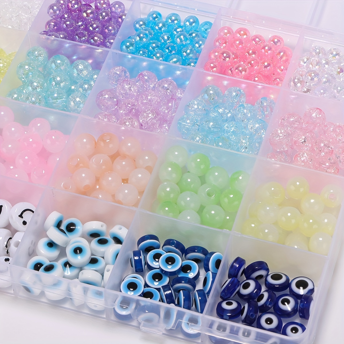 Transparent Color Glass Beads Bracelet Making Kit Girls' - Temu