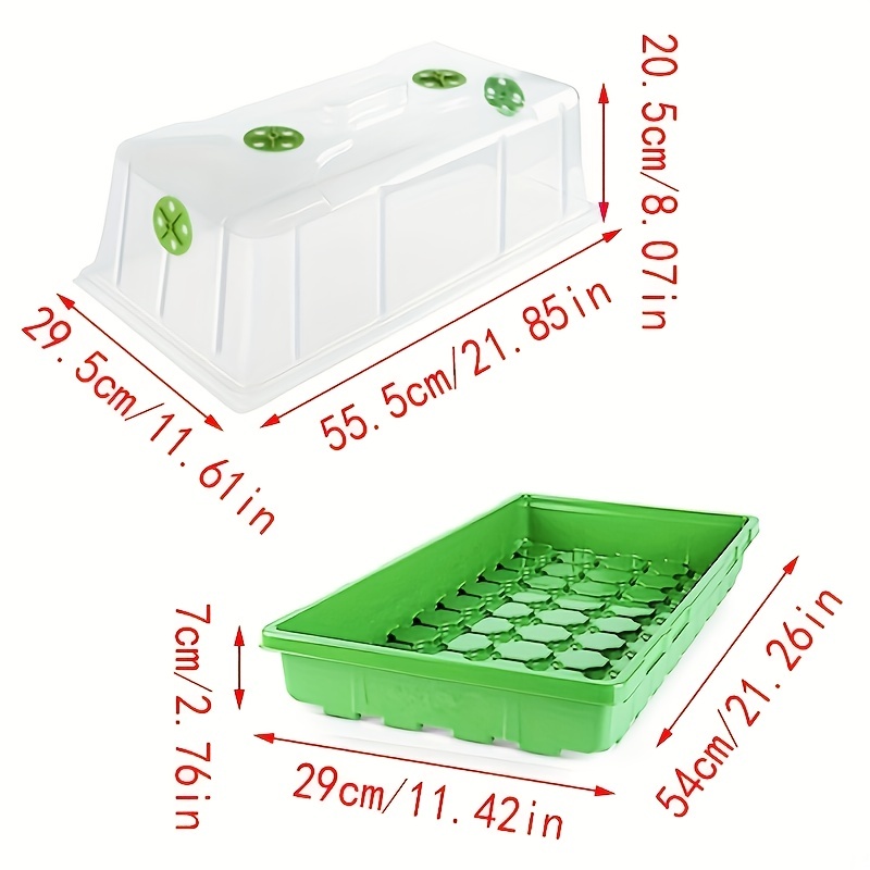 12 Cell Plastic Nursery Trays w/ Drain Holes - Nest In a 10x20