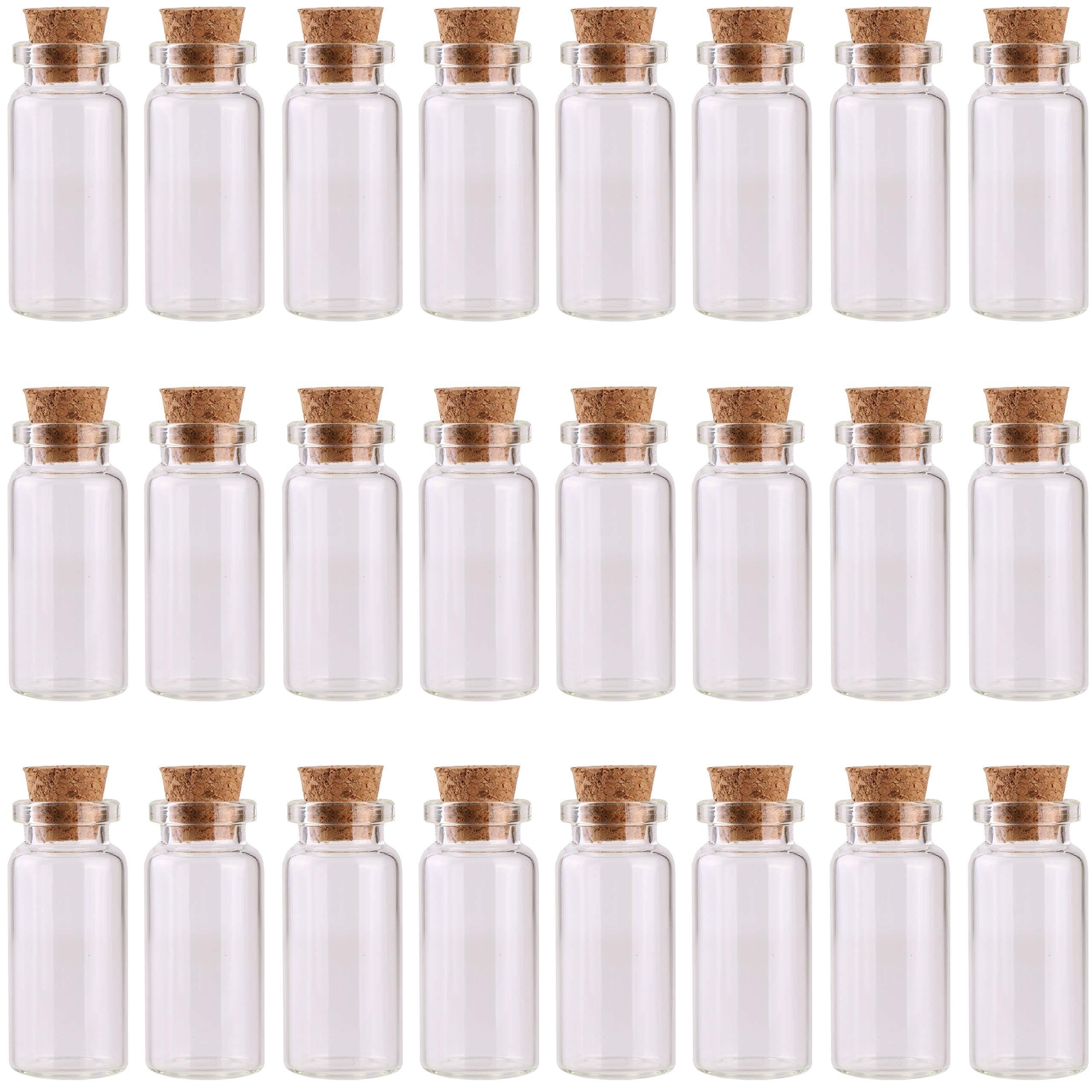 12 Pack Small Glass Jars with Cork Lids, 50ml Mini Bottles for DIY Crafts,  Sand