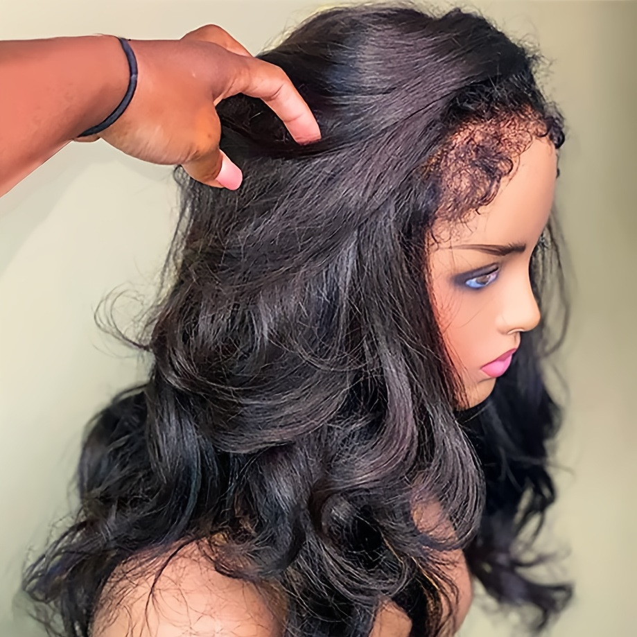 Body Wave 4C Edges Curly Baby Edges Wig Human Hair 13x4 Lace Front Human Hair Wigs Deep Curly Wave Lace Front Wig For Women Brazilian Remy Human Hair Wig With Curly Baby Hair 16 30 Inch Natural Color