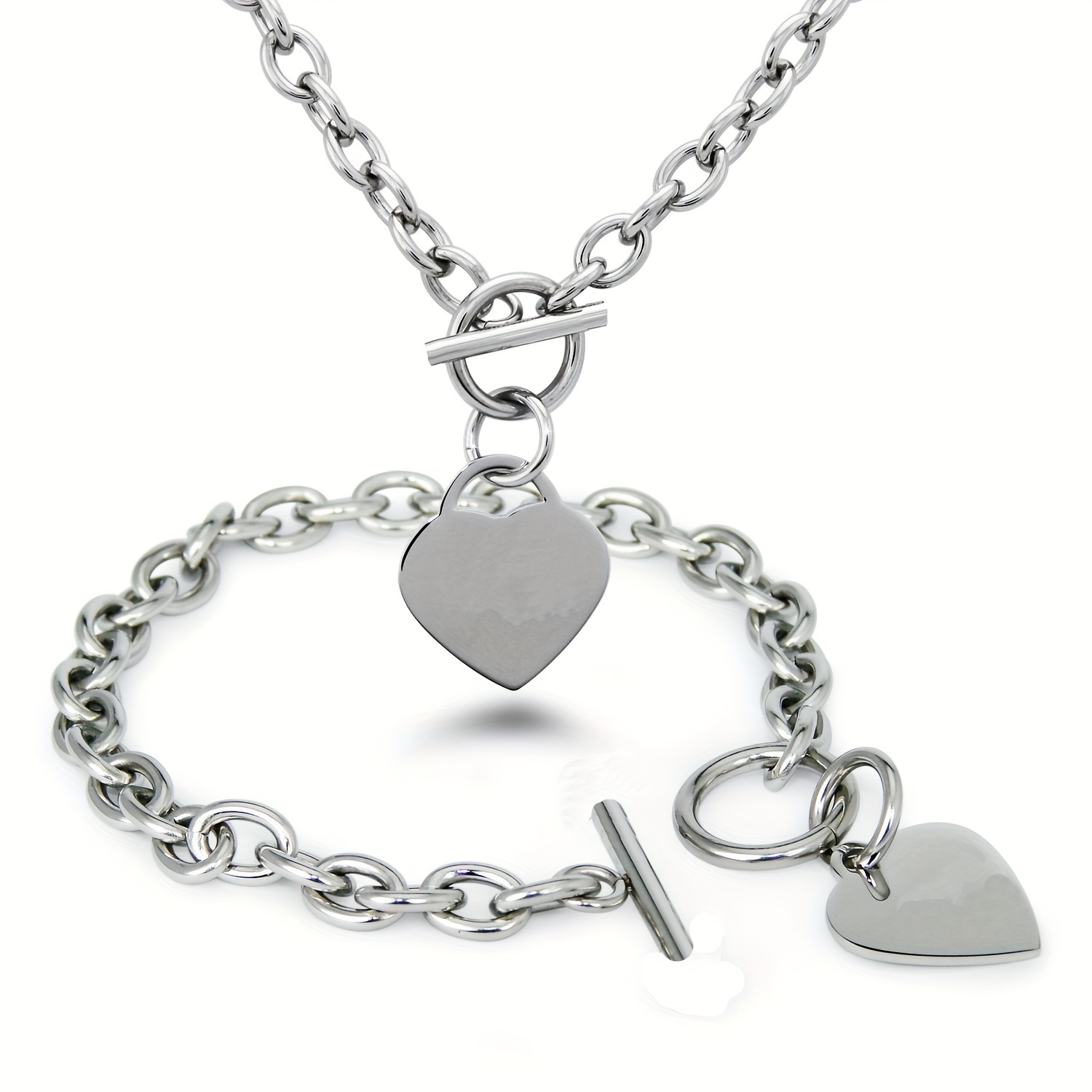 Sterling silver toggle on sale necklace and bracelet set