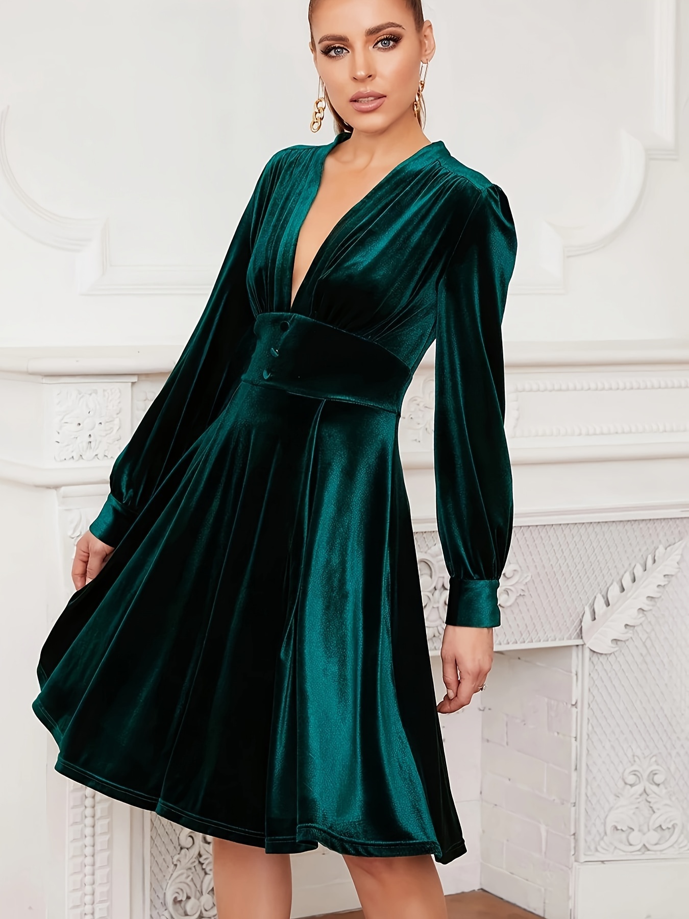 Velvet clearance plunge dress