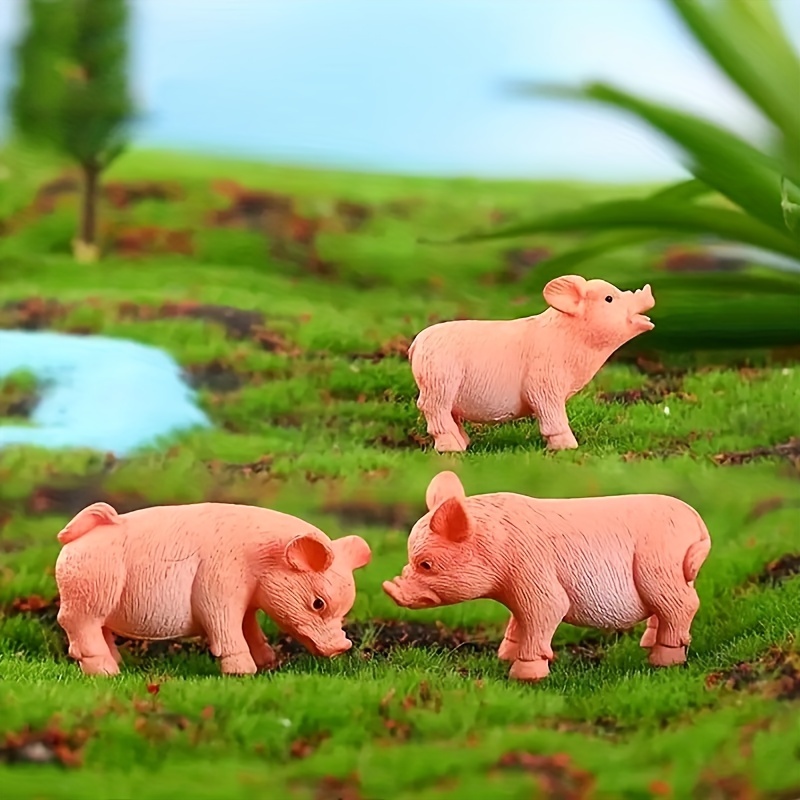 Resin Mini Fortune Pig - DIY Miniature Pigs Cake Topper Landscape  Decoration 1pc