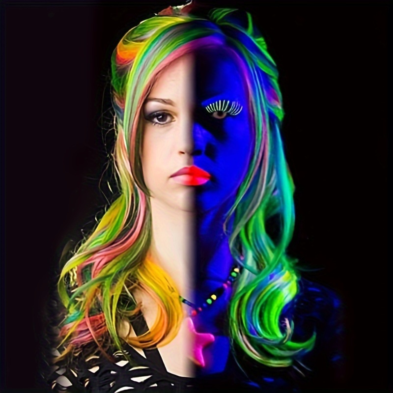 Glow In Dark Hair Extensions Clip In Fluorescence Hair - Temu