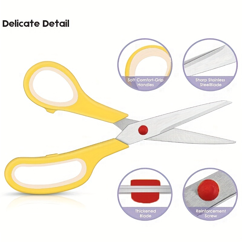 Multifunctional Household Scissors Stainless Steel Two-color Plastic Handle  Kitchen Strong Scissors Student Office Scissors