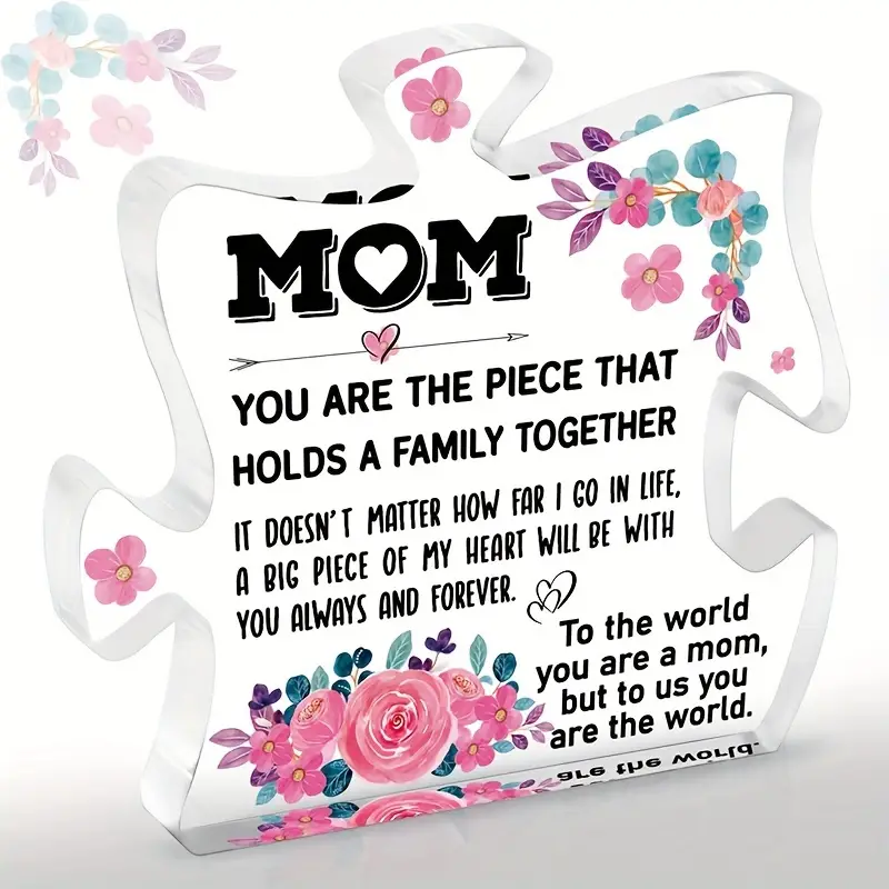 Acrylic Puzzle Plaque Mom Gifts For Mother Birthday Thank - Temu