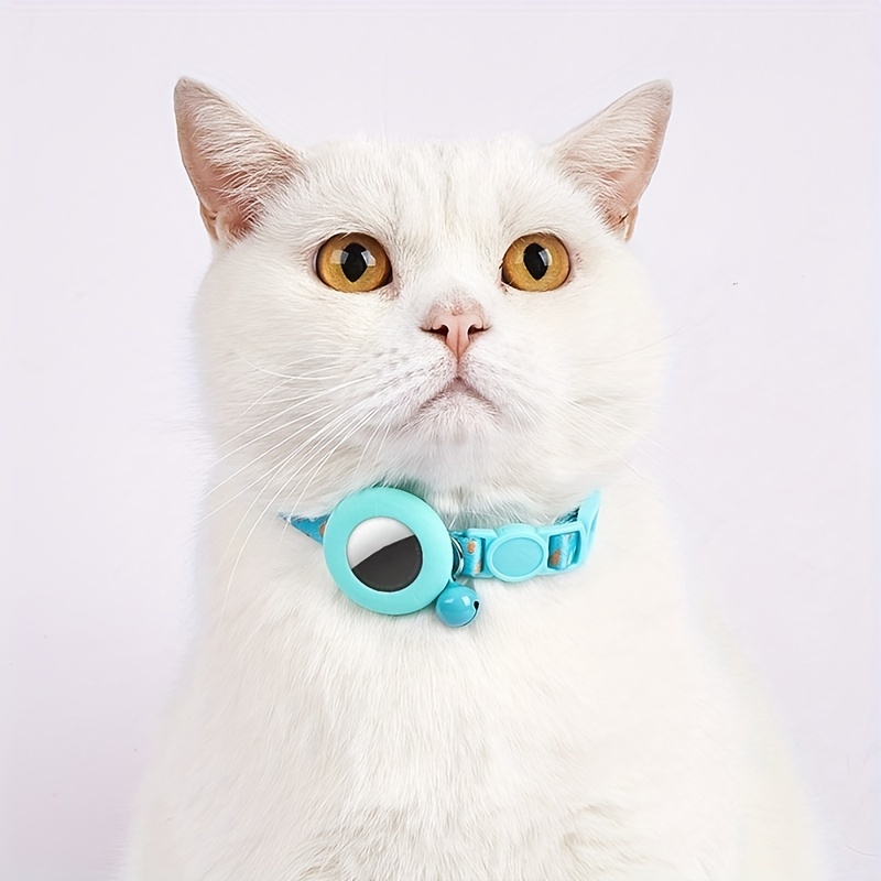 Collar Ajustable Gatos Campana Collar Mascotas Funda Airtag - Temu