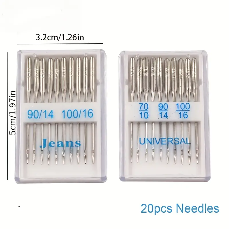 20pcs Sewing Machine Needles For Singer Brother Janome Varmax Sizes 65/9  75/11 80/12 90/14 100/16 Sewing Machine Supplies