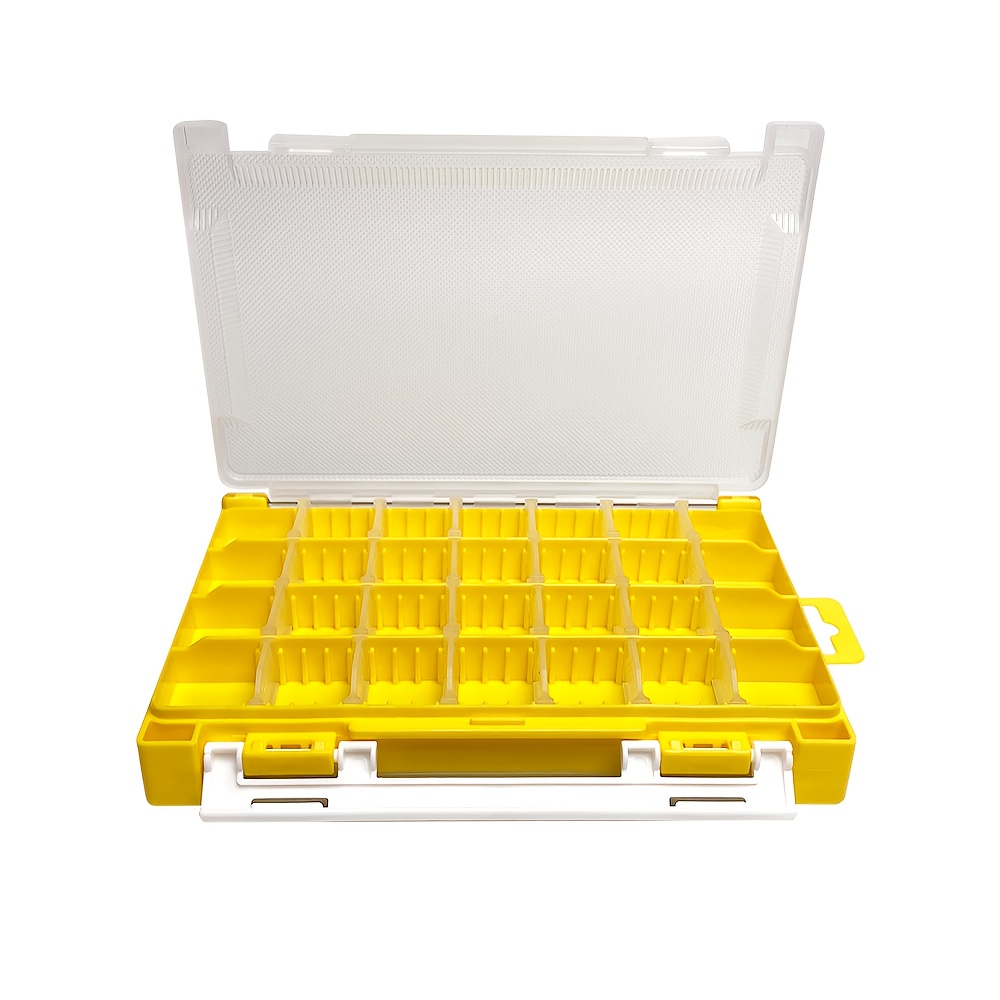 Yellow Compartments Tool Box Parts Organizer Box Plastic - Temu