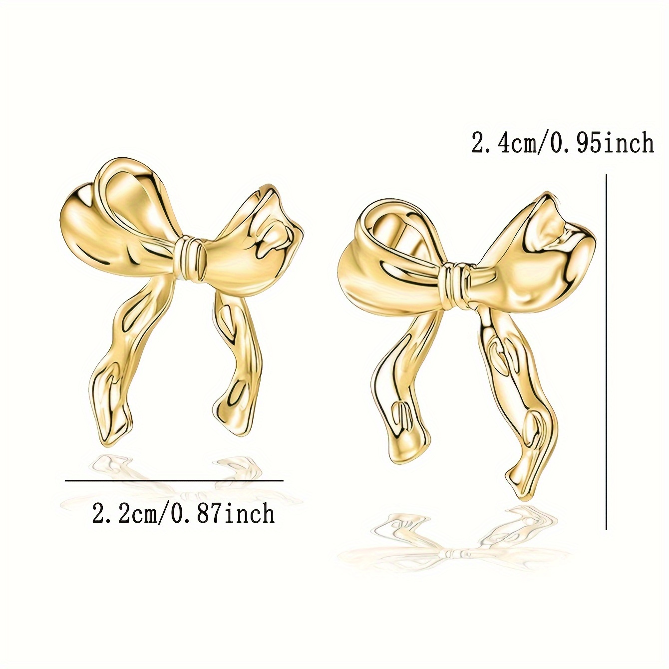 Bronze Asymmetrical Butterfly Bow Earrings