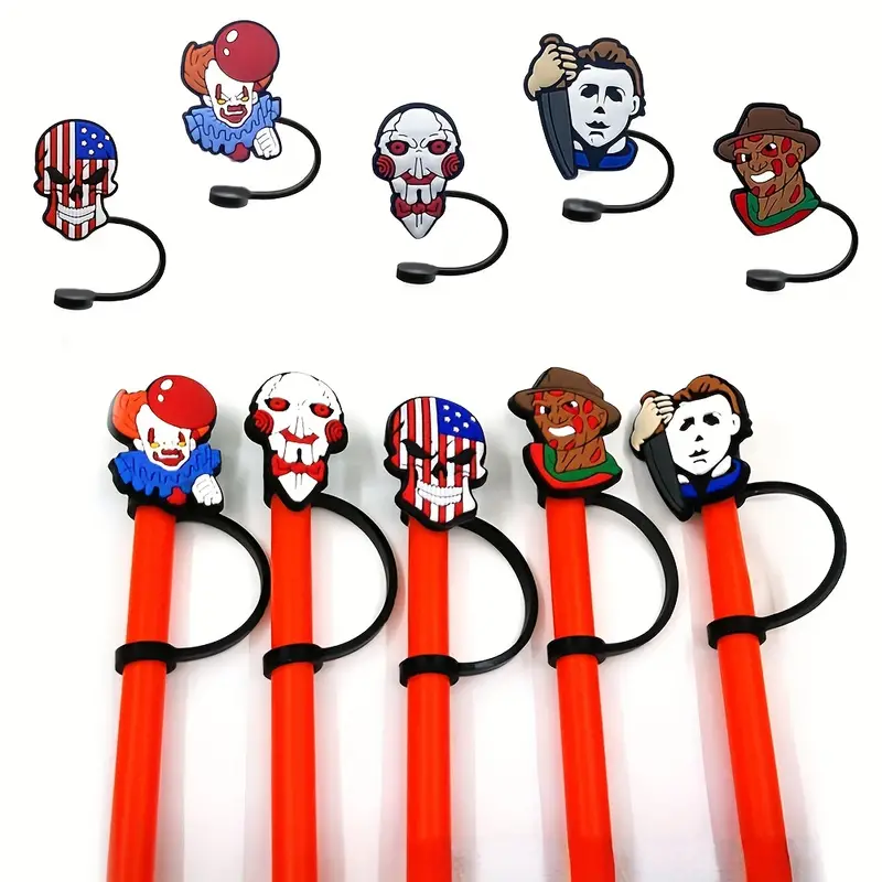 Reusable Horror Clown Silicone Straw Tip - Perfect For Halloween  Decorations Straw Covers, Halloween Party Supplies Halloween Party Favors -  Temu