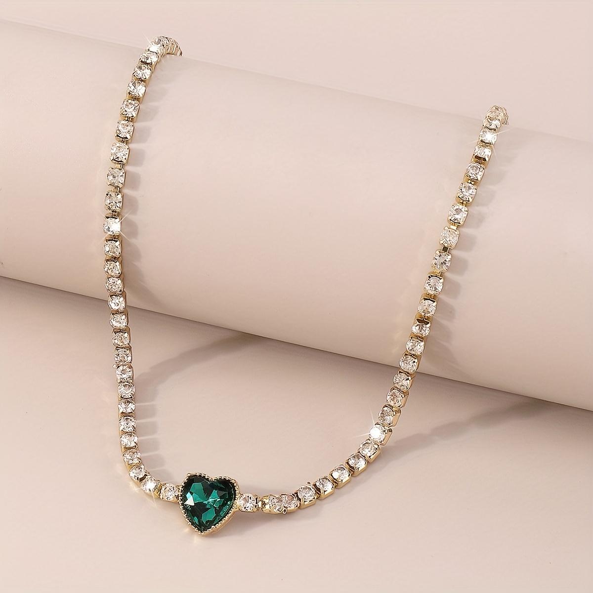Glitter Rhinestone Love Necklace for Prom