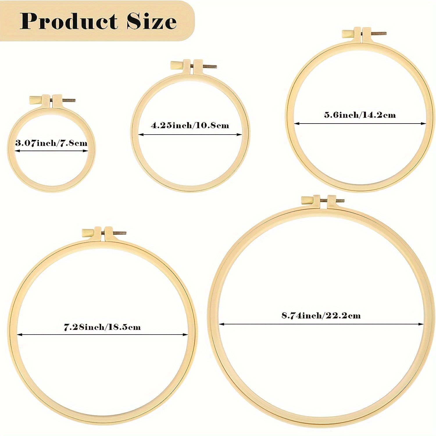 Embroidery Hoop Plastic Embroidery Hoops Set Circle Cross - Temu