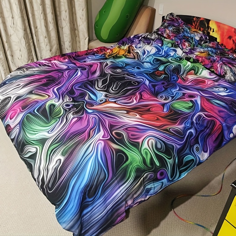 3D Duvet Cover Set Psychedelic Digital Printing Twin Bedding Set with Zipper  Full Queen King Size 2/3pcs Polyester Quilt Cover