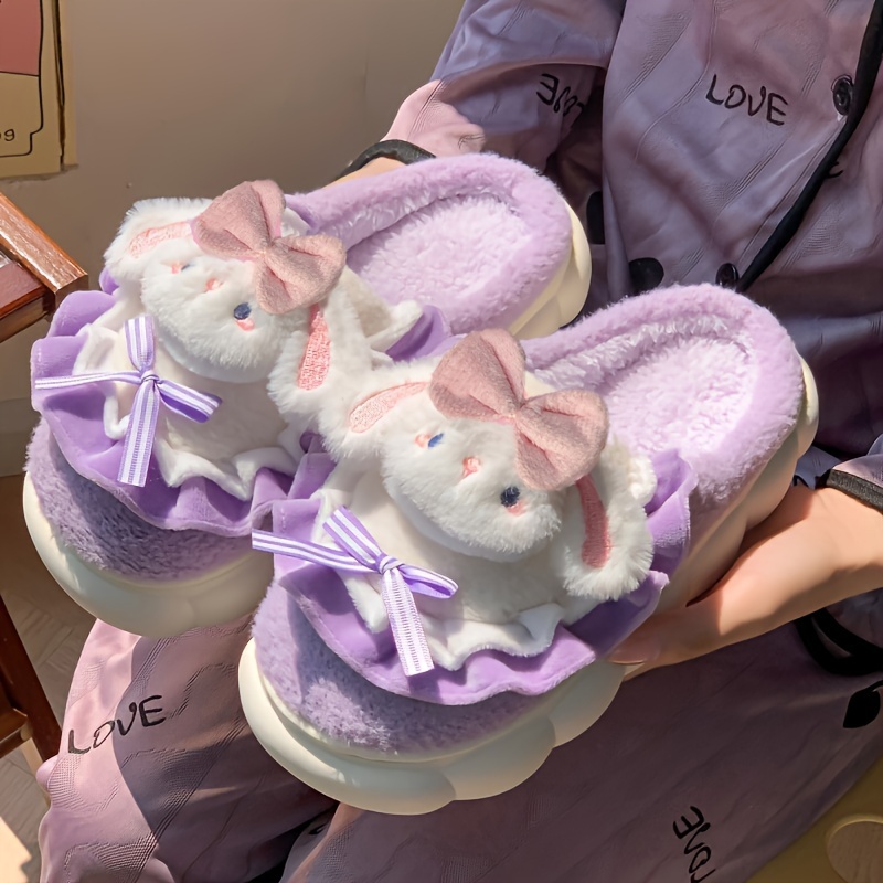 Cartoon Fuzzy Gnome Plush Slippers Slip On Soft Sole Flat - Temu