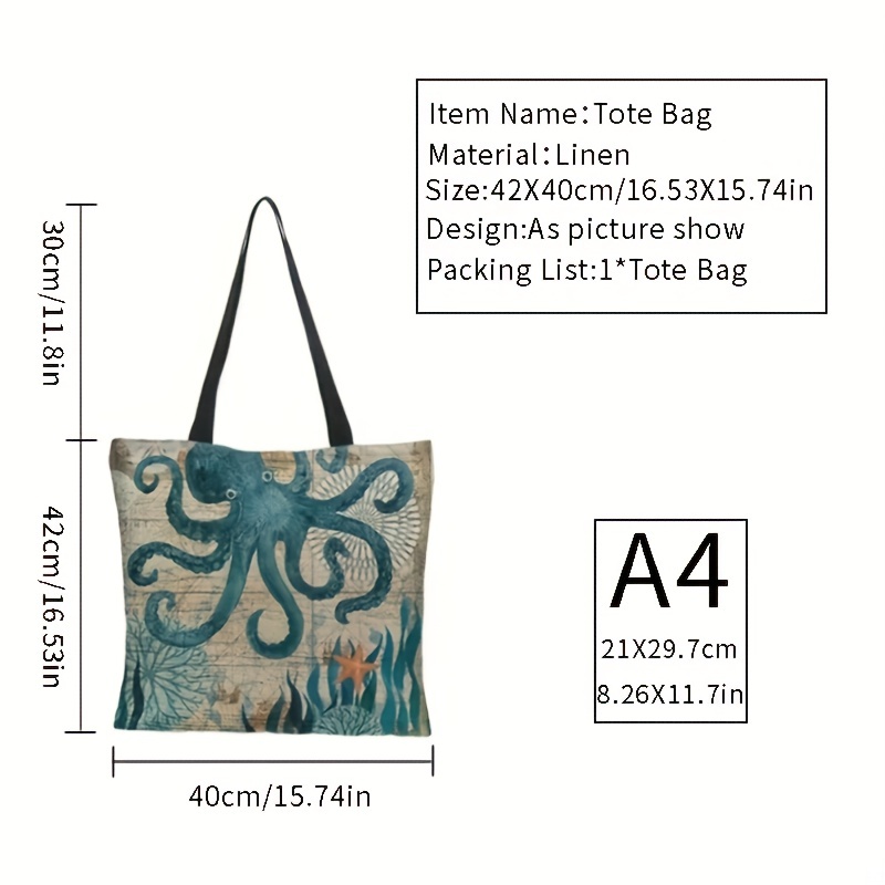 Print Lightweight Tote Bag Reusable Shopping Bag Shoulder Bag